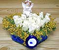 9 adet beyaz gül oyuncak  Kıbrıs online çiçek gönderme sipariş 