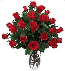  Kıbrıs çiçekçiler  24 adet kırmızı gülden vazo tanzimi