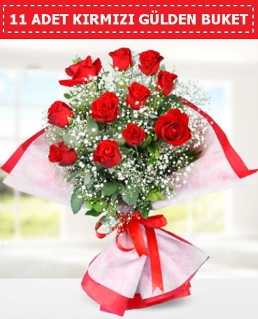 11 Adet Kırmızı Gül Buketi  Kıbrıs online çiçek gönderme sipariş 